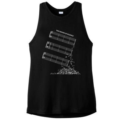 Music Sheet Without Sheet Music Gift The Sound Of Silence Cool Gift Ladies PosiCharge Tri-Blend Wicking Tank