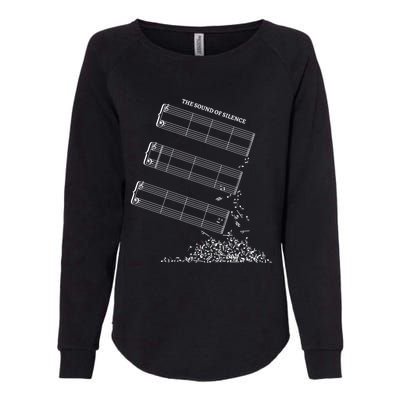 Music Sheet Without Sheet Music Gift The Sound Of Silence Cool Gift Womens California Wash Sweatshirt