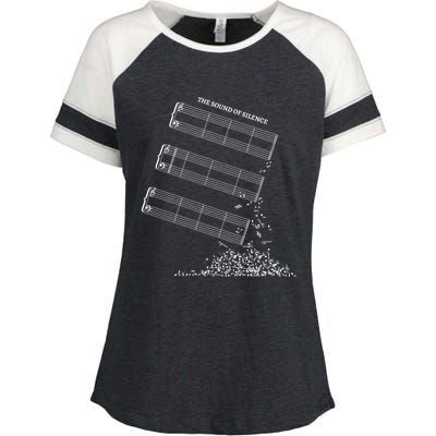 Music Sheet Without Sheet Music Gift The Sound Of Silence Cool Gift Enza Ladies Jersey Colorblock Tee