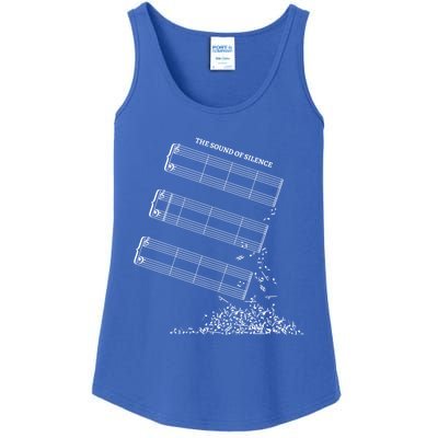 Music Sheet Without Sheet Music Gift The Sound Of Silence Cool Gift Ladies Essential Tank