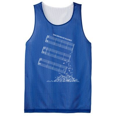 Music Sheet Without Sheet Music Gift The Sound Of Silence Cool Gift Mesh Reversible Basketball Jersey Tank