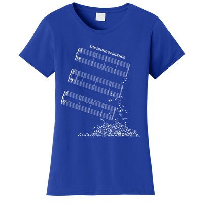 Music Sheet Without Sheet Music Gift The Sound Of Silence Cool Gift Women's T-Shirt