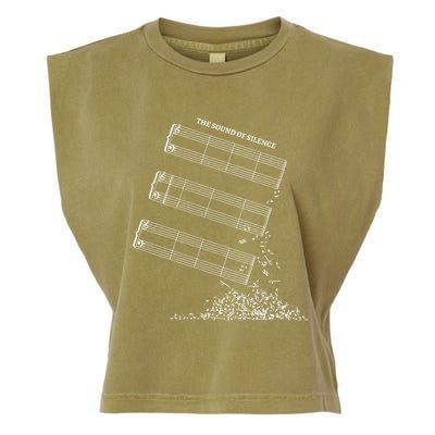 Music Sheet Without Sheet Music Gift The Sound Of Silence Cool Gift Garment-Dyed Women's Muscle Tee