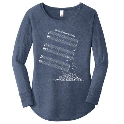 Music Sheet Without Sheet Music Gift The Sound Of Silence Cool Gift Women's Perfect Tri Tunic Long Sleeve Shirt