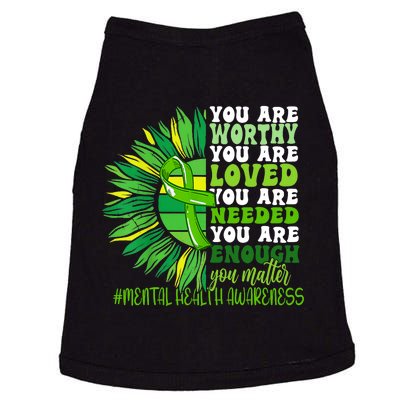 Motivational Support Warrior Mental Health Awareness Month Design Doggie Tank