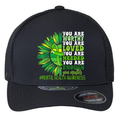 Motivational Support Warrior Mental Health Awareness Month Design Flexfit Unipanel Trucker Cap