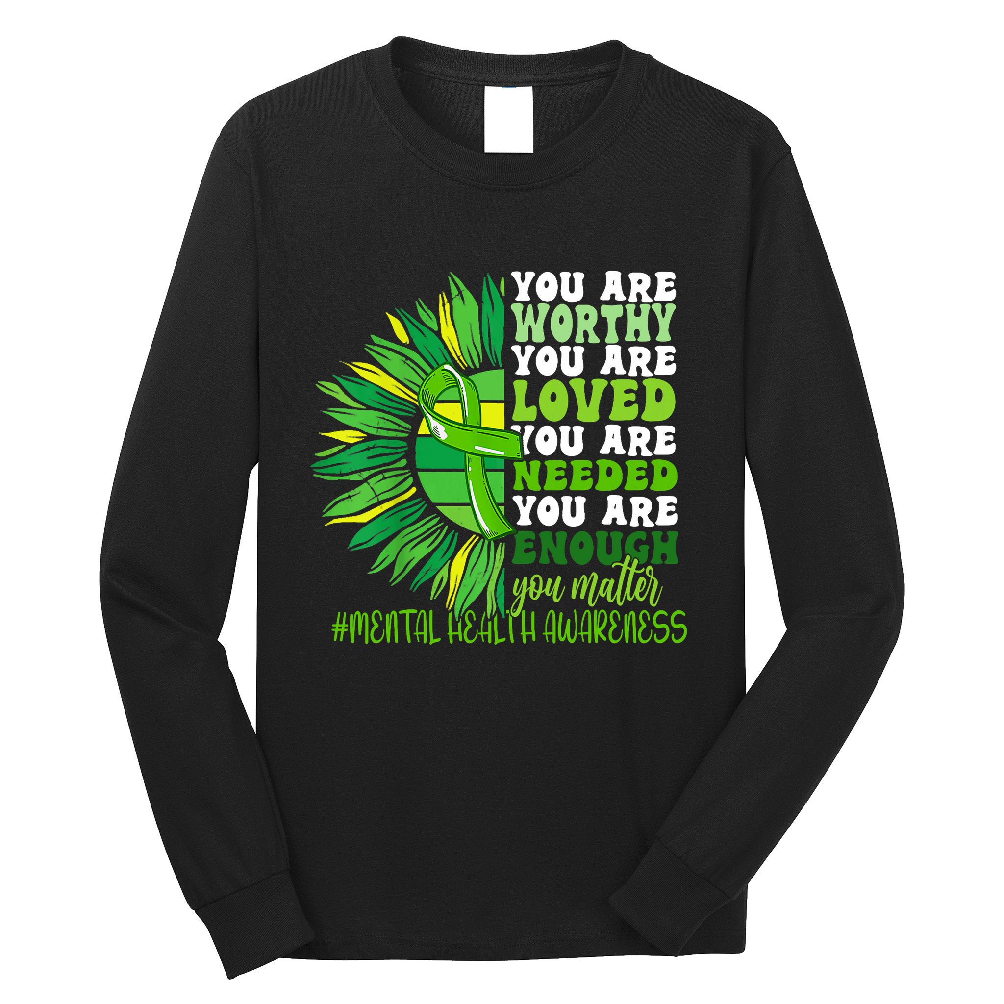 Motivational Support Warrior Mental Health Awareness Month Design Long Sleeve Shirt