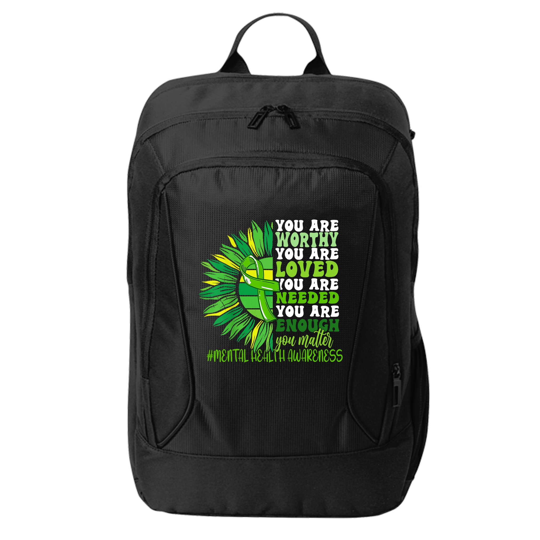 Motivational Support Warrior Mental Health Awareness Month Design City Backpack