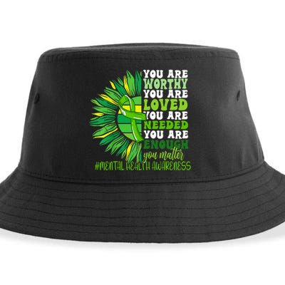 Motivational Support Warrior Mental Health Awareness Month Design Sustainable Bucket Hat