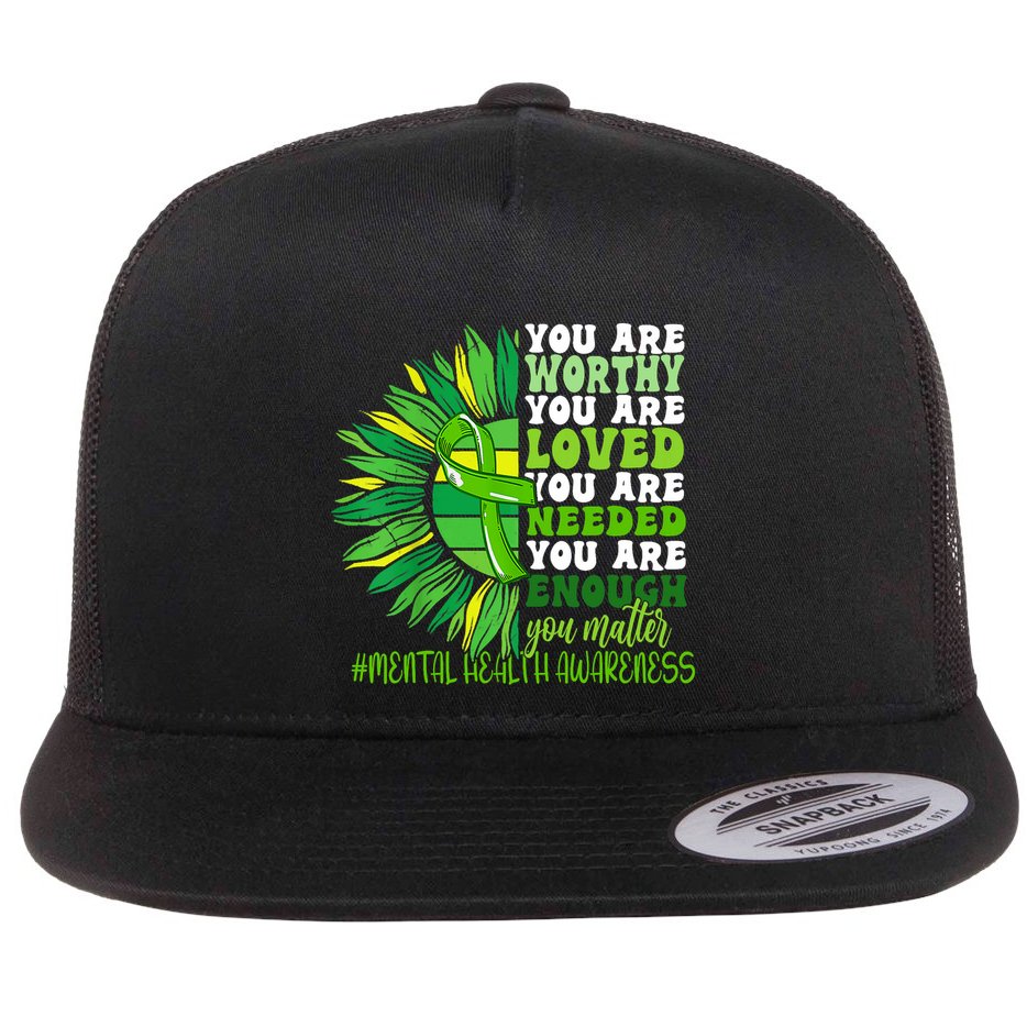 Motivational Support Warrior Mental Health Awareness Month Design Flat Bill Trucker Hat