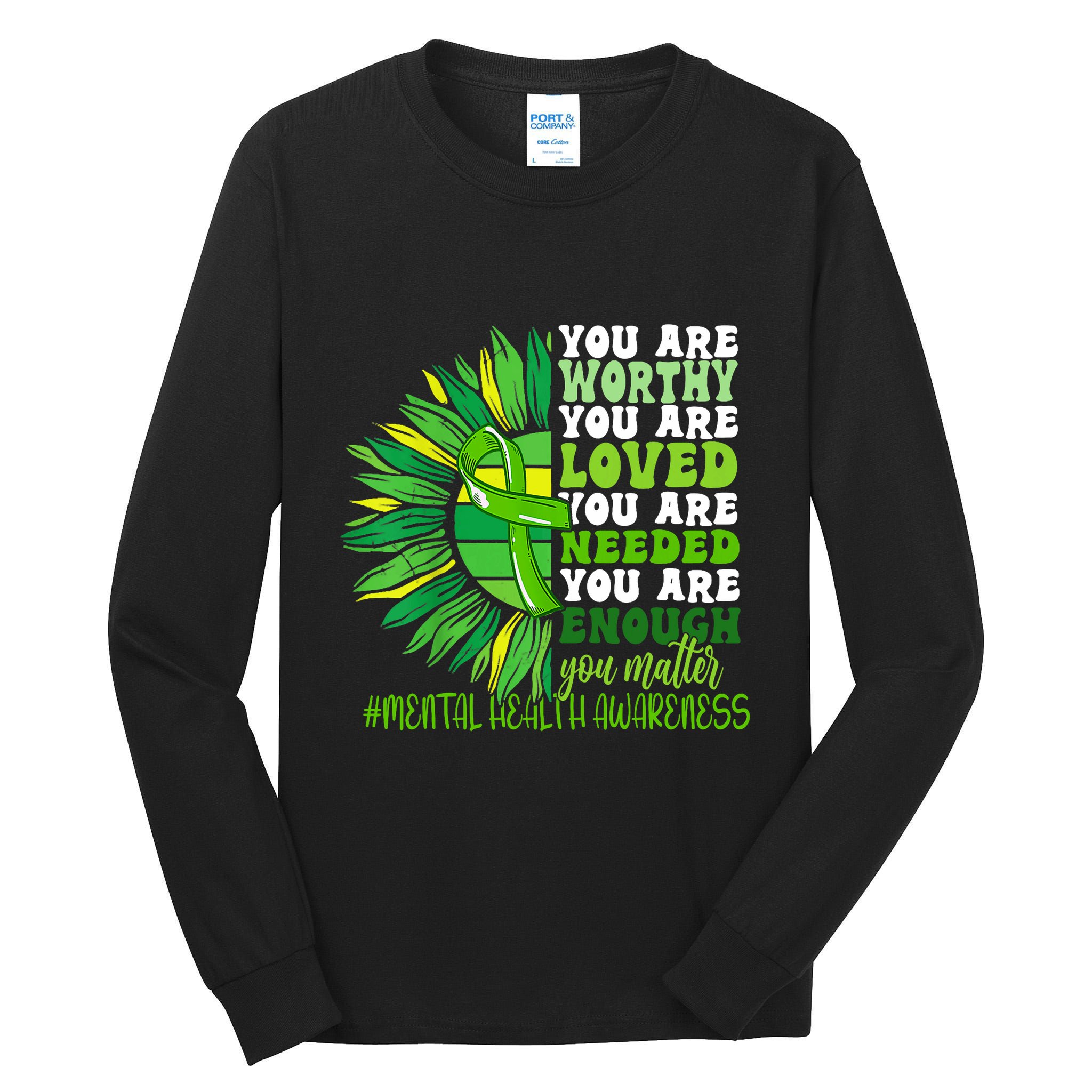 Motivational Support Warrior Mental Health Awareness Month Design Tall Long Sleeve T-Shirt