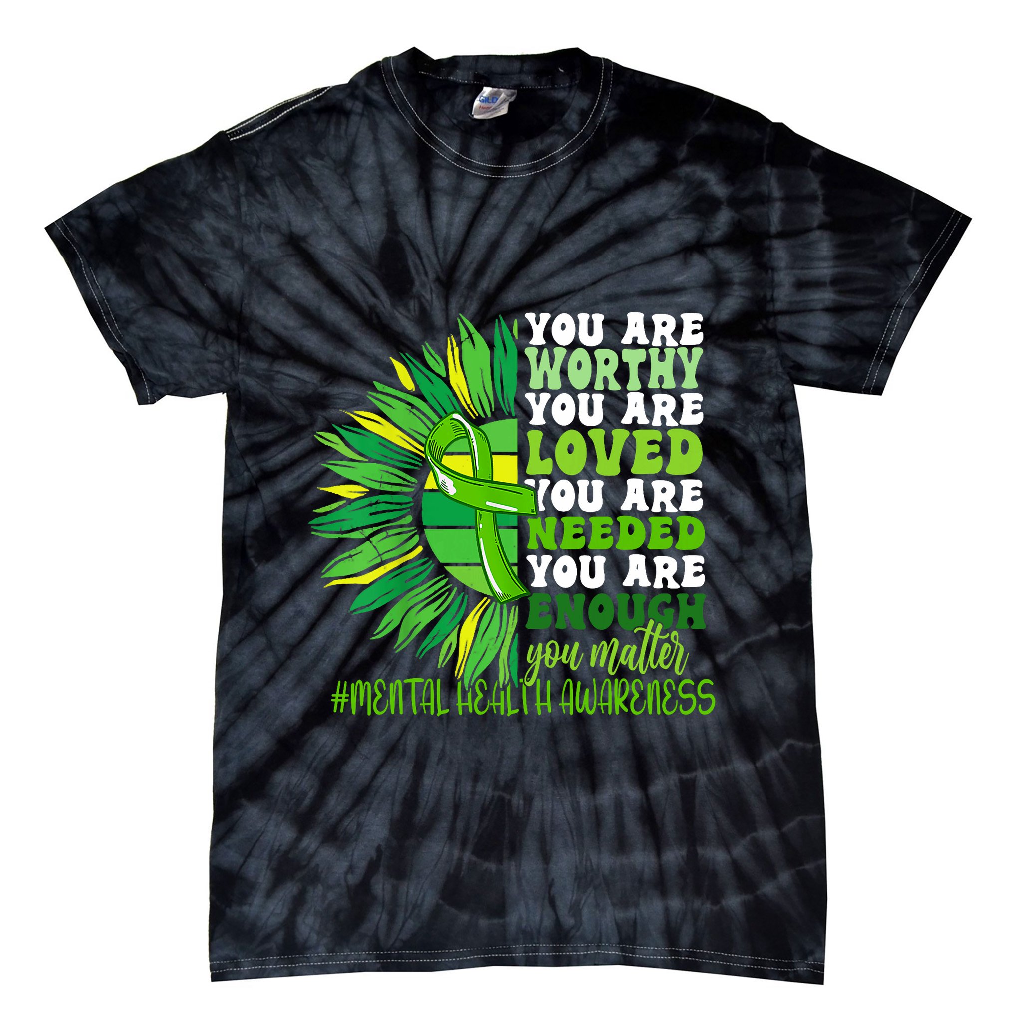Motivational Support Warrior Mental Health Awareness Month Design Tie-Dye T-Shirt
