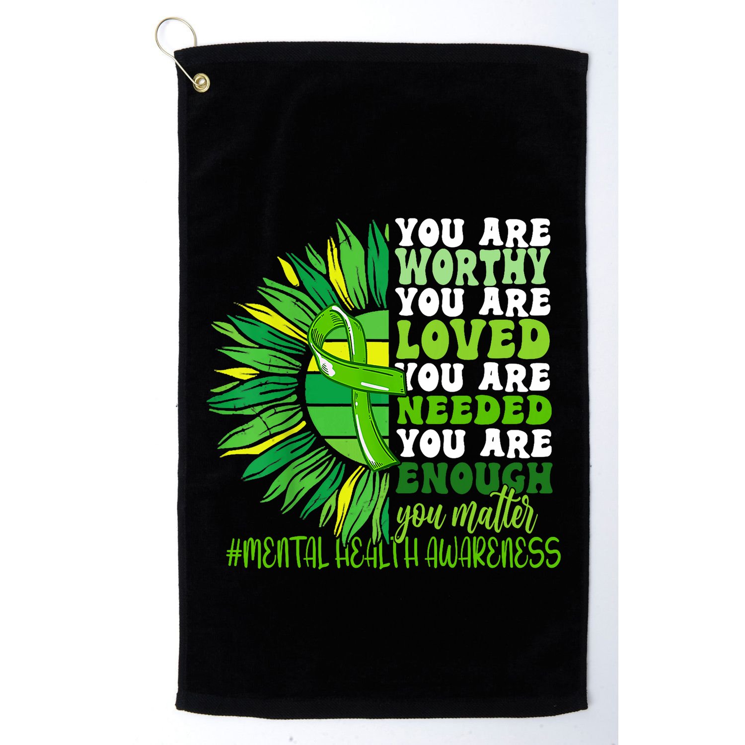 Motivational Support Warrior Mental Health Awareness Month Design Golf Towel