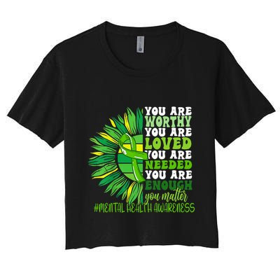Motivational Support Warrior Mental Health Awareness Month Design Crop Top