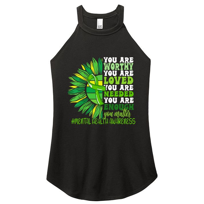 Motivational Support Warrior Mental Health Awareness Month Design Women's Perfect Tri Rocker Tank