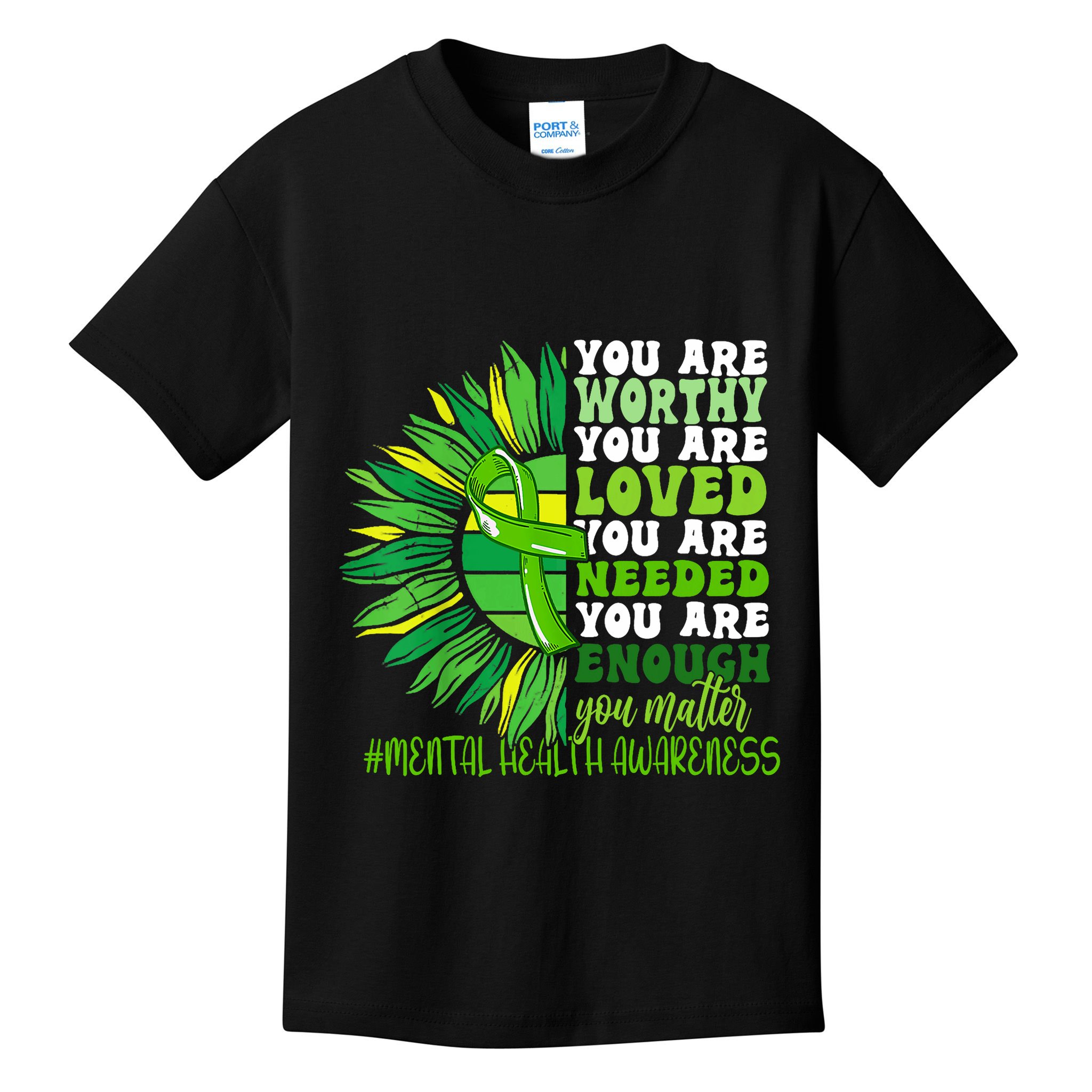 Motivational Support Warrior Mental Health Awareness Month Design Kids T-Shirt
