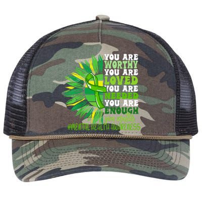 Motivational Support Warrior Mental Health Awareness Month Design Retro Rope Trucker Hat Cap