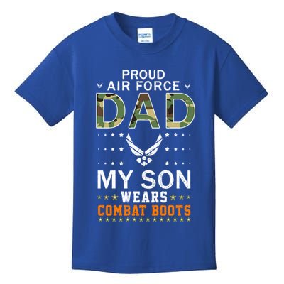 My Son Wear Combat Bootsgiftproud Air Force Dad Camouflage Army Gift Kids T-Shirt