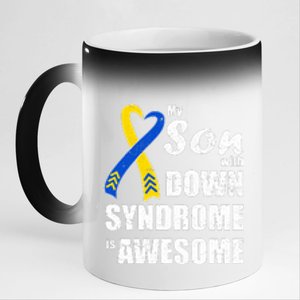 My Son With Down Syndrome Is Awesome Gift Family Matching 11oz Black Color Changing Mug