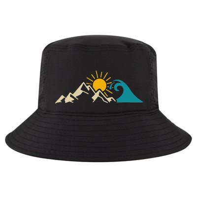 Mountain Sun Wave Nature Hiking Surf Surfer Hiker Outdoor Cool Comfort Performance Bucket Hat