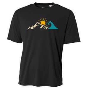 Mountain Sun Wave Nature Hiking Surf Surfer Hiker Outdoor Cooling Performance Crew T-Shirt