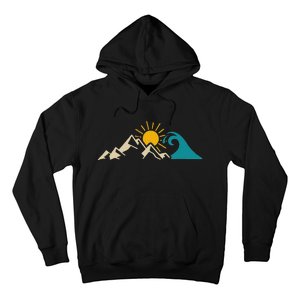 Mountain Sun Wave Nature Hiking Surf Surfer Hiker Outdoor Hoodie