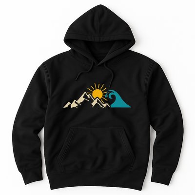 Mountain Sun Wave Nature Hiking Surf Surfer Hiker Outdoor Hoodie