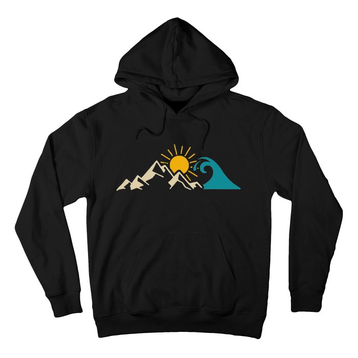 Mountain Sun Wave Nature Hiking Surf Surfer Hiker Outdoor Hoodie