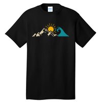 Mountain Sun Wave Nature Hiking Surf Surfer Hiker Outdoor Tall T-Shirt