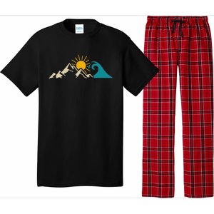 Mountain Sun Wave Nature Hiking Surf Surfer Hiker Outdoor Pajama Set