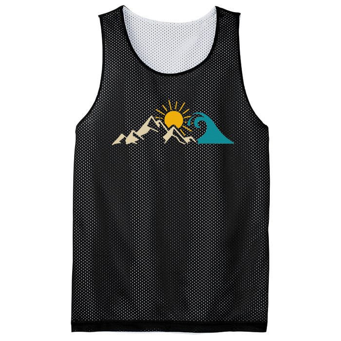 Mountain Sun Wave Nature Hiking Surf Surfer Hiker Outdoor Mesh Reversible Basketball Jersey Tank