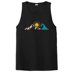 Mountain Sun Wave Nature Hiking Surf Surfer Hiker Outdoor PosiCharge Competitor Tank