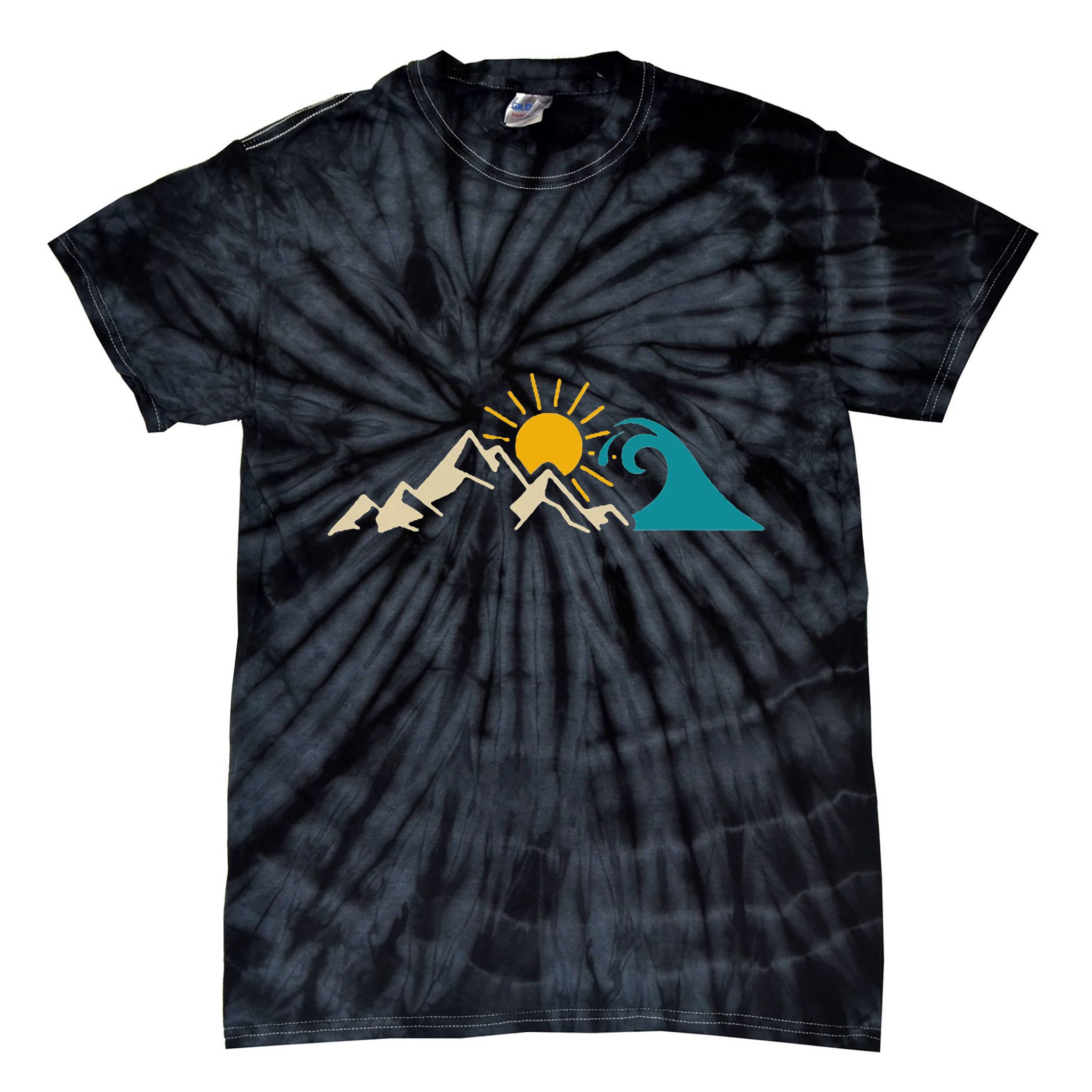 Mountain Sun Wave Nature Hiking Surf Surfer Hiker Outdoor Tie-Dye T-Shirt