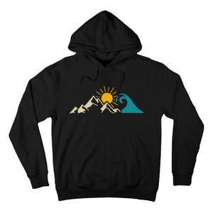 Mountain Sun Wave Nature Hiking Surf Surfer Hiker Outdoor Tall Hoodie