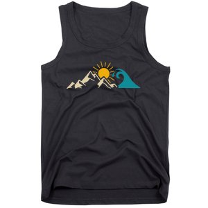 Mountain Sun Wave Nature Hiking Surf Surfer Hiker Outdoor Tank Top