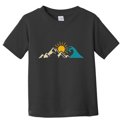 Mountain Sun Wave Nature Hiking Surf Surfer Hiker Outdoor Toddler T-Shirt