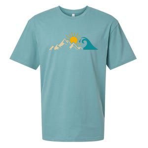 Mountain Sun Wave Nature Hiking Surf Surfer Hiker Outdoor Sueded Cloud Jersey T-Shirt