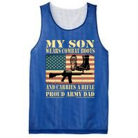 My Son Wears Combat Boots Gift Proud Army Dad Military Father Gift Mesh Reversible Basketball Jersey Tank