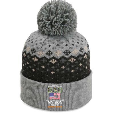 My Son Wears Combat Bootsgiftproud National Guard Dad Army Gift The Baniff Cuffed Pom Beanie