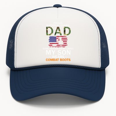 My Son Wears Combat Bootsgiftproud National Guard Dad Army Gift Trucker Hat