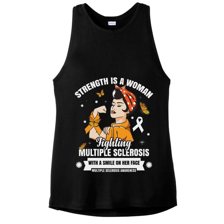 Multiple Sclerosis Warrior Fighting Ms Women Ladies PosiCharge Tri-Blend Wicking Tank
