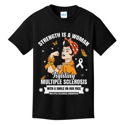 Multiple Sclerosis Warrior Fighting Ms Women Kids T-Shirt