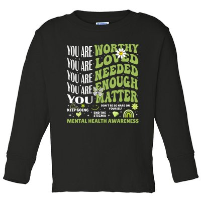 Motivational Support Warrior Mental Health Awareness Matters Toddler Long Sleeve Shirt