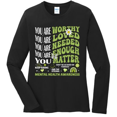 Motivational Support Warrior Mental Health Awareness Matters Ladies Long Sleeve Shirt