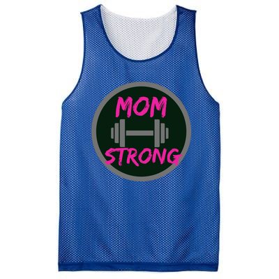 Mom Strong Workout Fitness Gift Mesh Reversible Basketball Jersey Tank