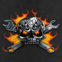 Metal Skull Wrench Flames Mechanic Funny Gift 11oz C Handle Ceramic Mug