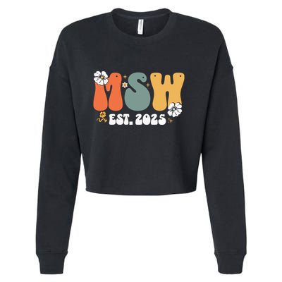 Master Social Worker Msw Est 2025 Cropped Pullover Crew