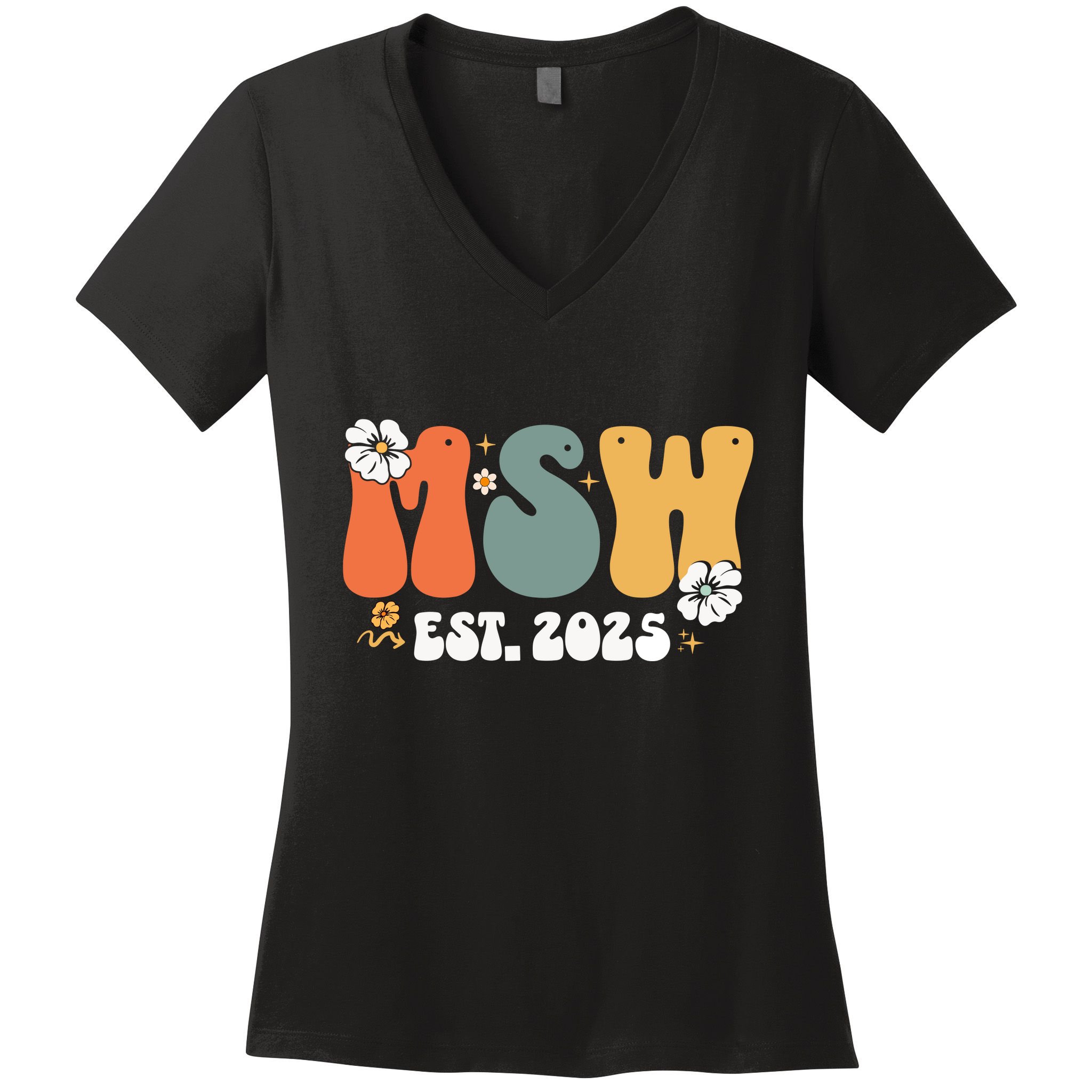Master Social Worker Msw Est 2025 Women's V-Neck T-Shirt