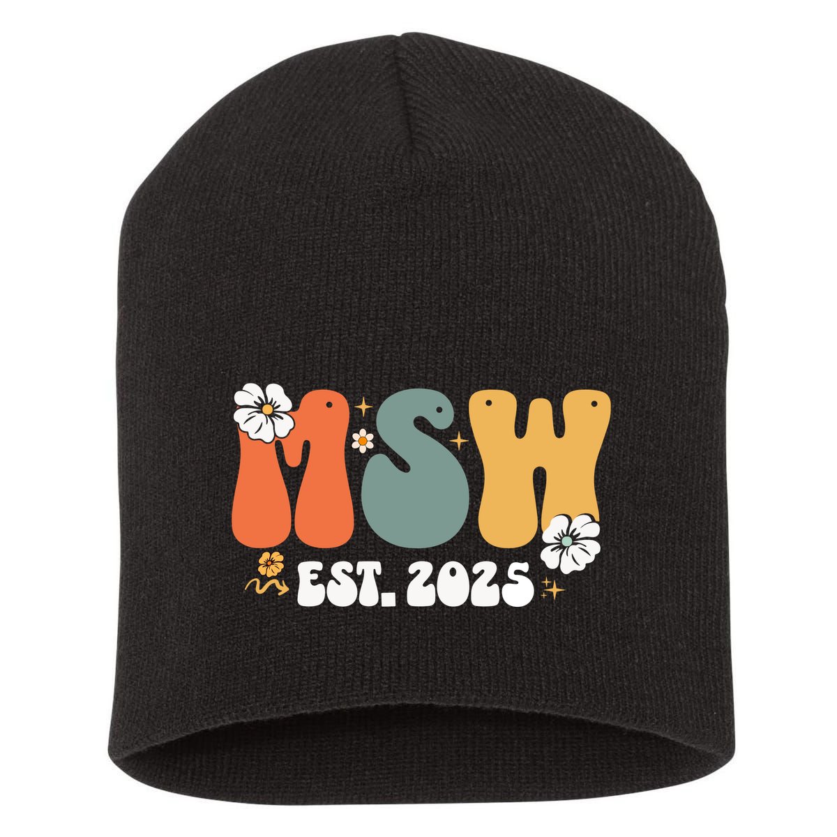 Master Social Worker Msw Est 2025 Short Acrylic Beanie