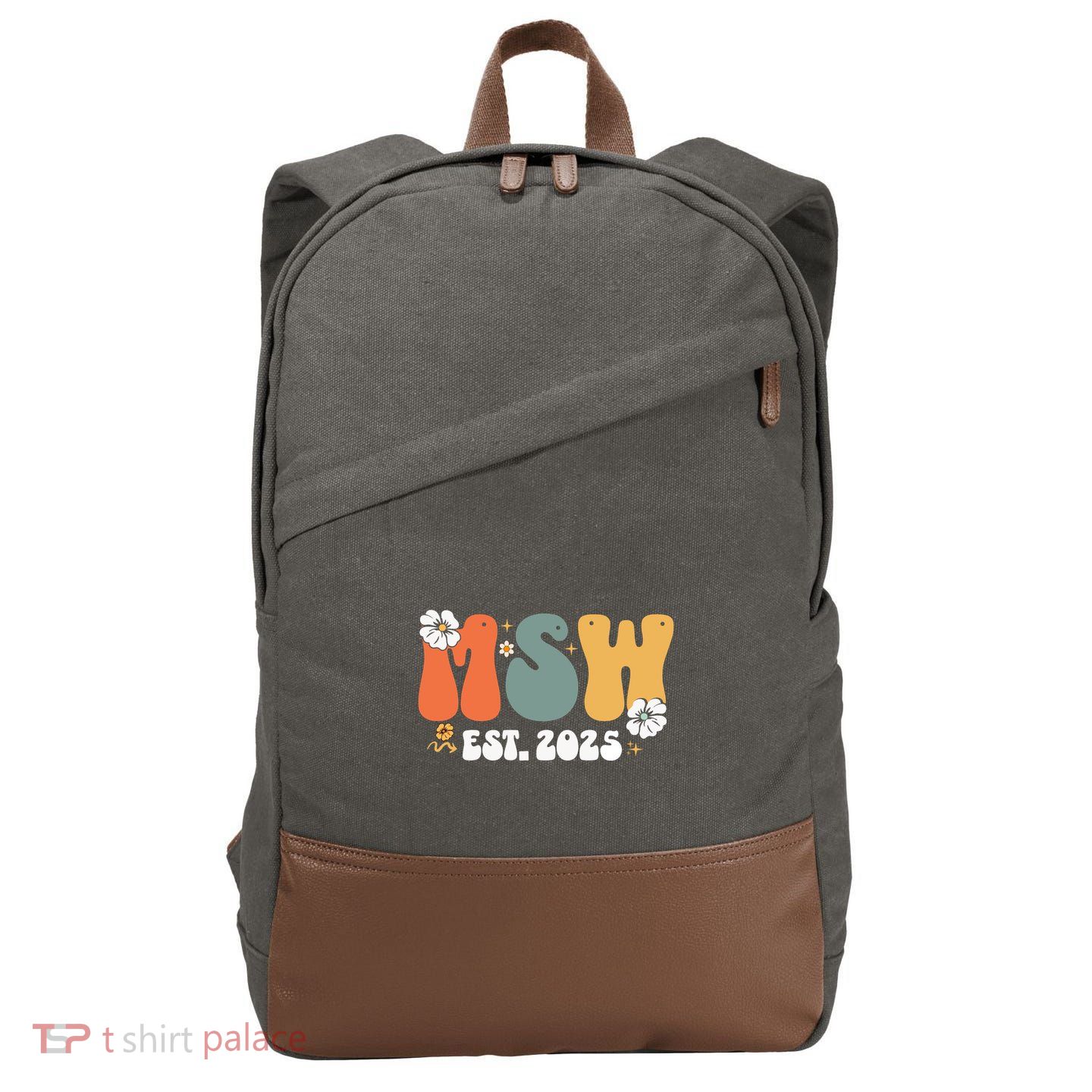 Master Social Worker Msw Est 2025 Cotton Canvas Backpack